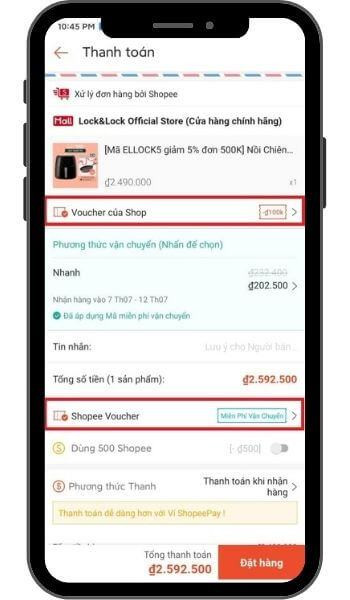 Cách áp mã giảm giá Shopee khi thanh toán