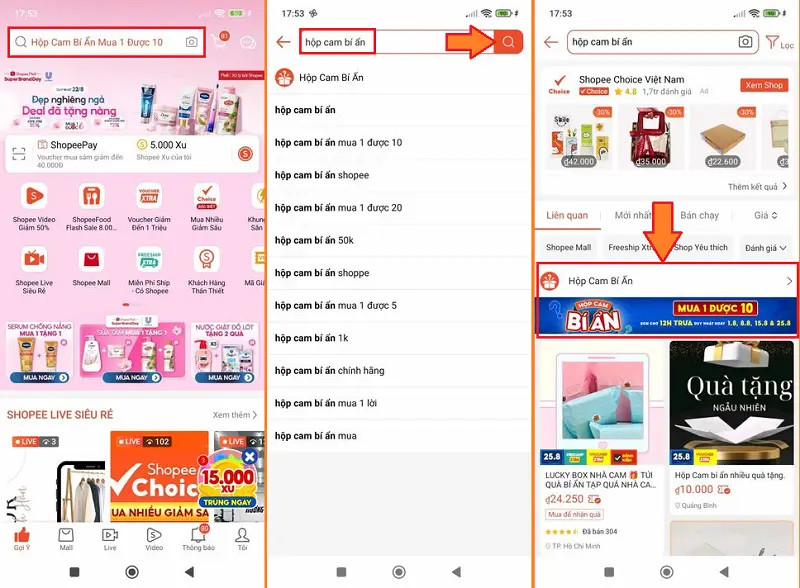 Giao diện tìm kiếm chương trình