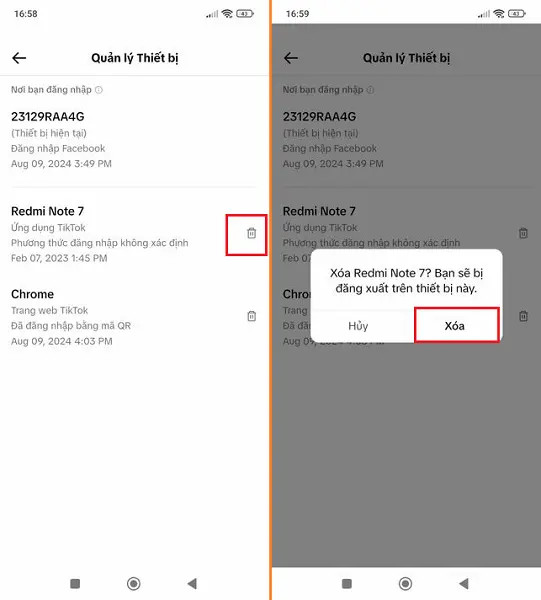 Hoàn tất quá trình xóa thiết bị