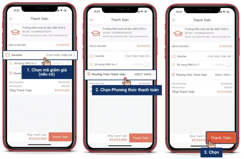 Hoàn tất thanh toán học phí trên Shopee