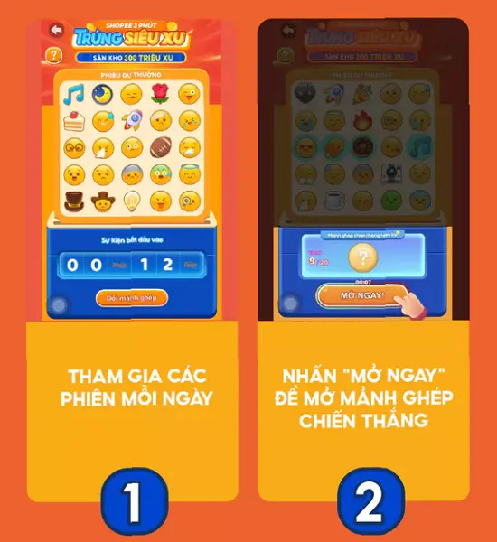 Hướng dẫn mở mảnh ghép chiến thắng trong chương trình