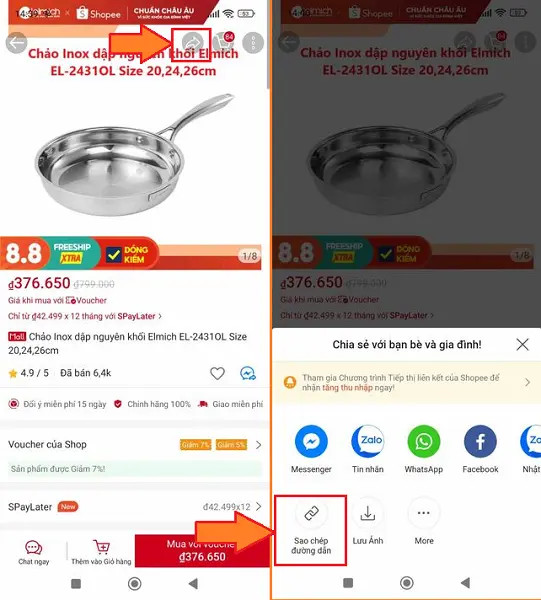 Cách tìm mã giảm giá Shopee bằng link sản phẩm trên App Nô Tì