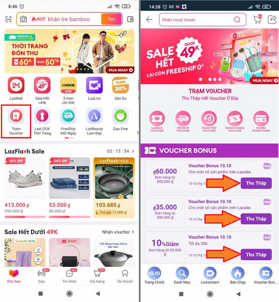 Hướng dẫn thu thập voucher Lazada Bonus