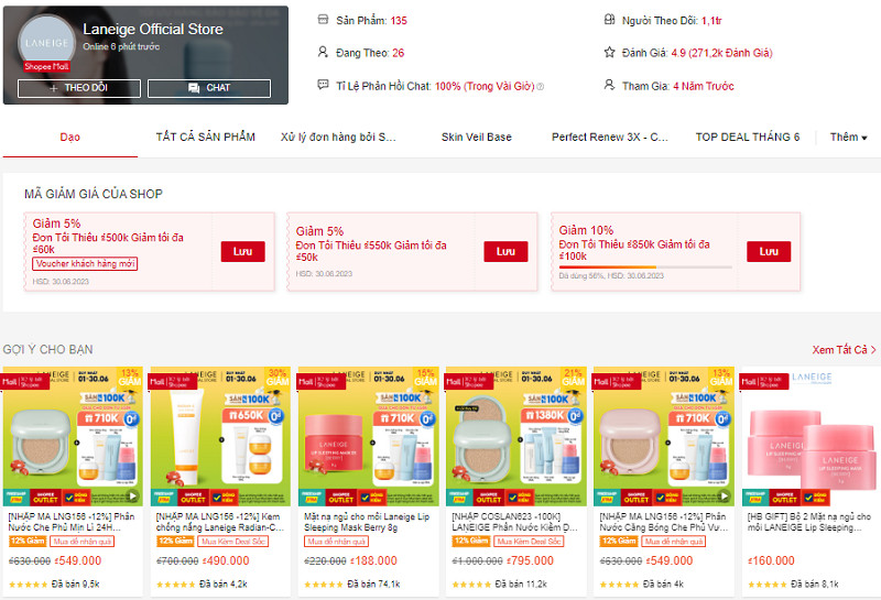Laneige Official Store trên Shopee
