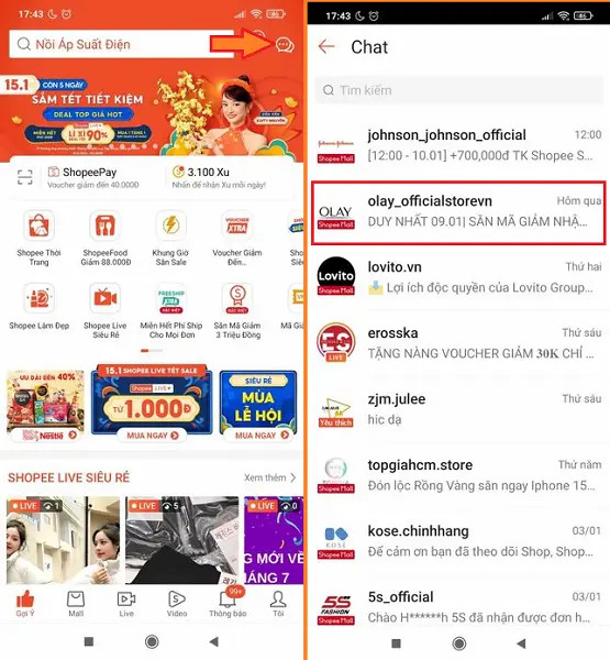 Làm sao để chặn tin nhắn quảng cáo từ Shop trên Shopee?