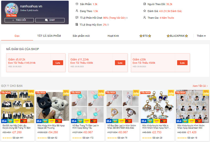 Nanhuahua.vn có vô số sản phẩm đa dạng từ nhiều nhóm nhạc nổi tiếng