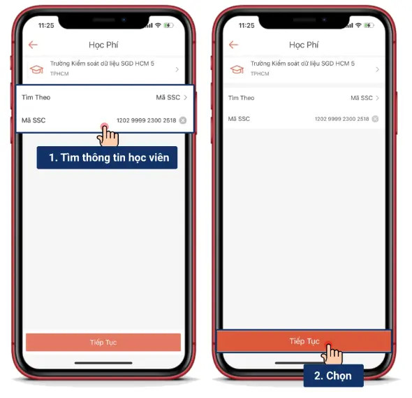 Nhập thông tin sinh viên bằng mã SSC