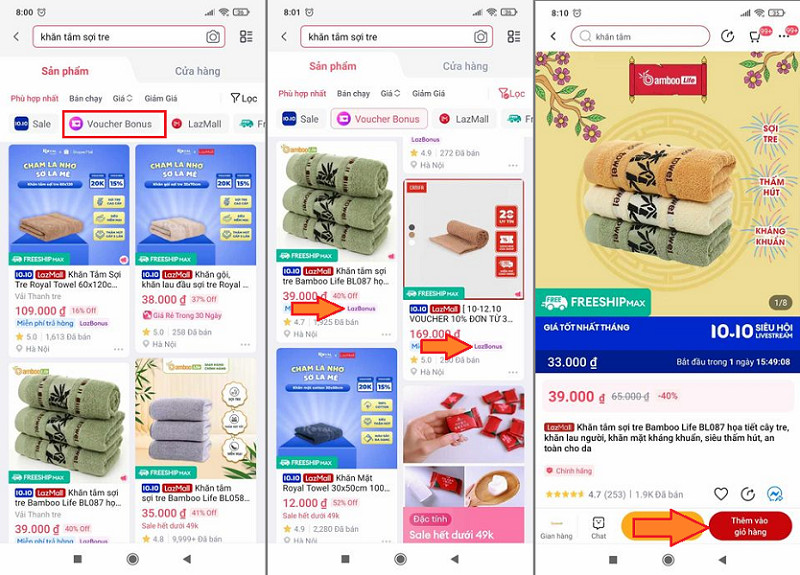 Sản phẩm gắn nhãn LazBonus trên Lazada