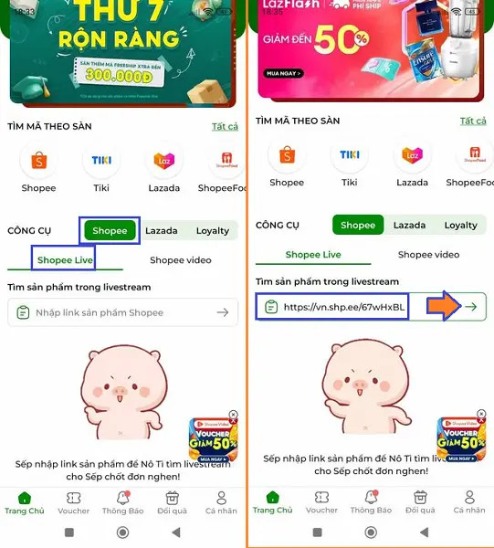 Tìm kiếm sản phẩm trong livestream Shopee Live