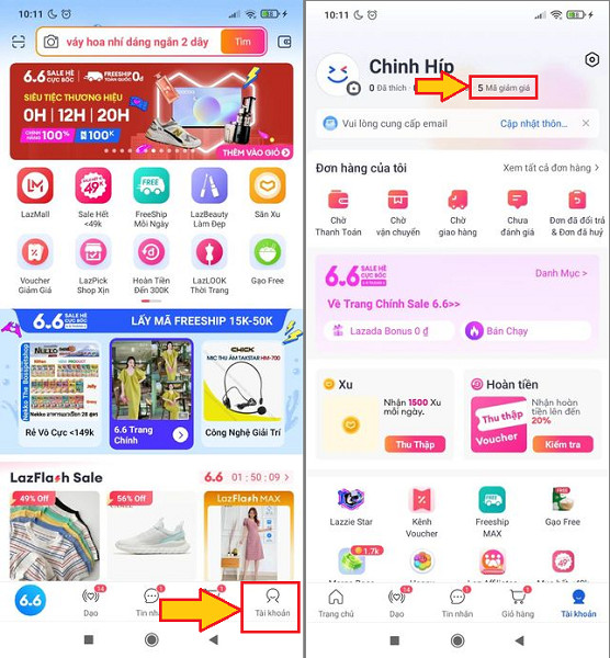 Xóa voucher Lazada đã lưu trong ví Voucher như thế nào?