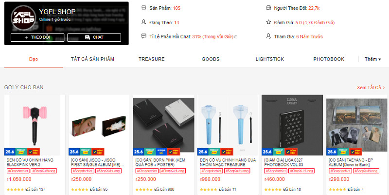 YGFL SHOP chuyên cung cấp sản phẩm chính hãng từ YG Entertainment như BLACKPINK, BIGBANG